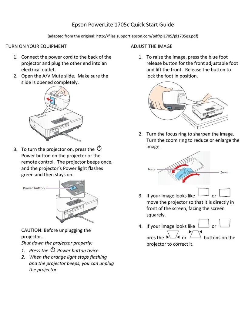 Epson 1705C - PowerLite XGA LCD Projector User manual