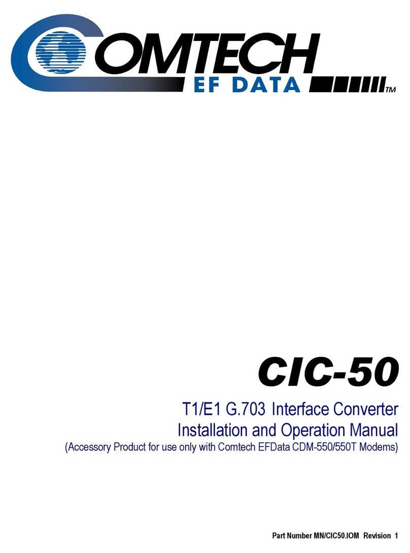 Comtech EF Data CIC-50 Installation and operation manual