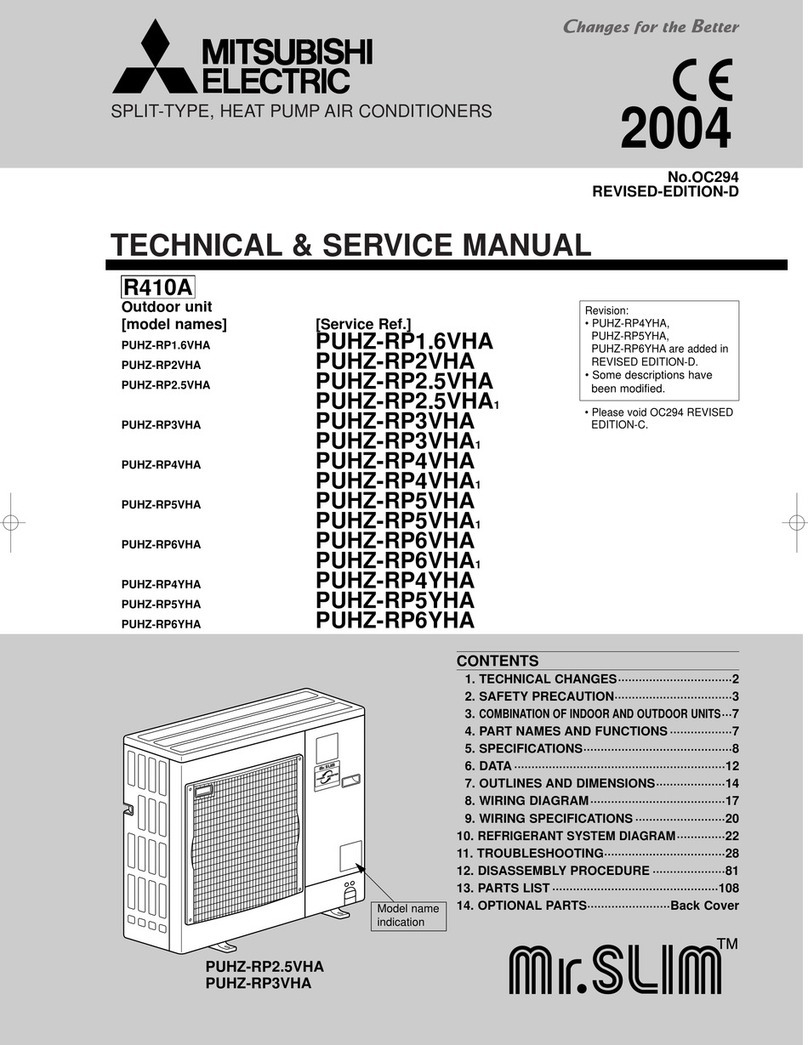 Mitsubishi Electric Mr.SLIM PUHZ-RP1.6VHA Operating manual