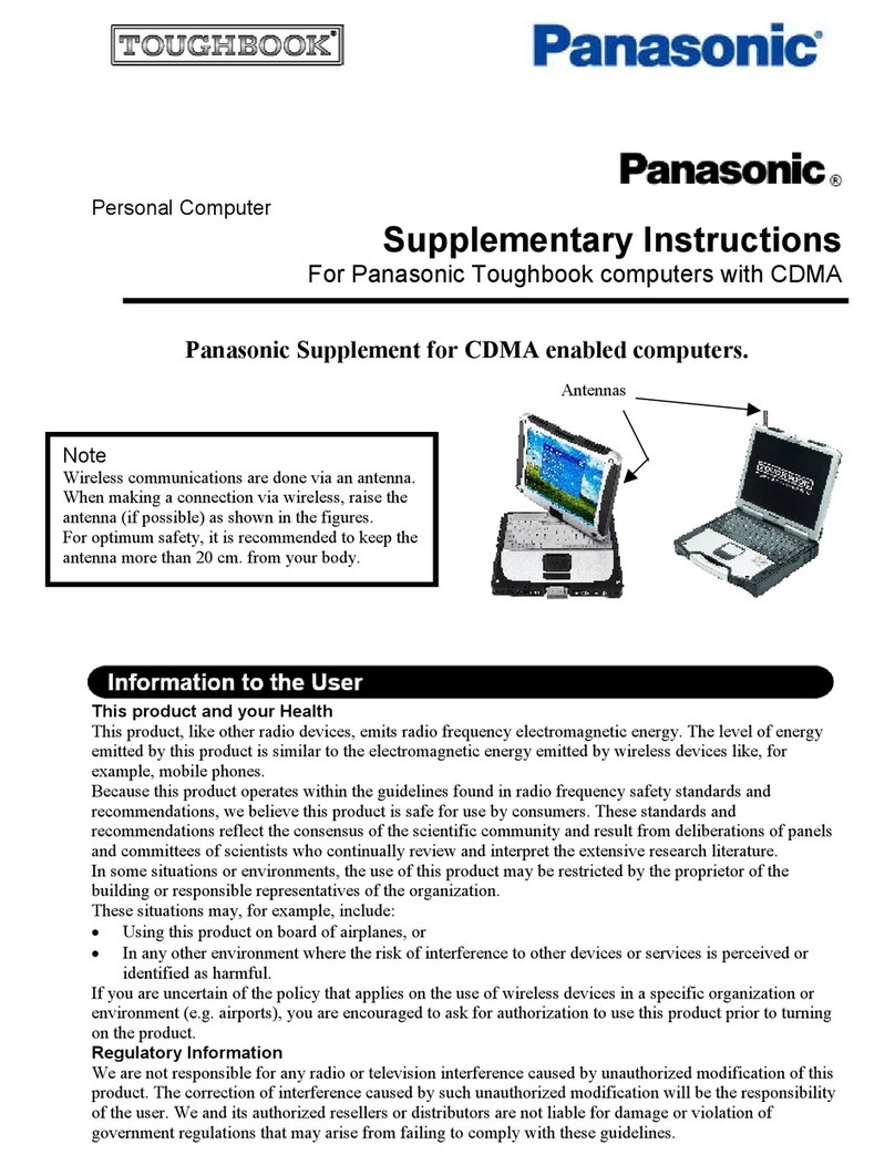 Panasonic Toughbook Series Supplementary instructions
