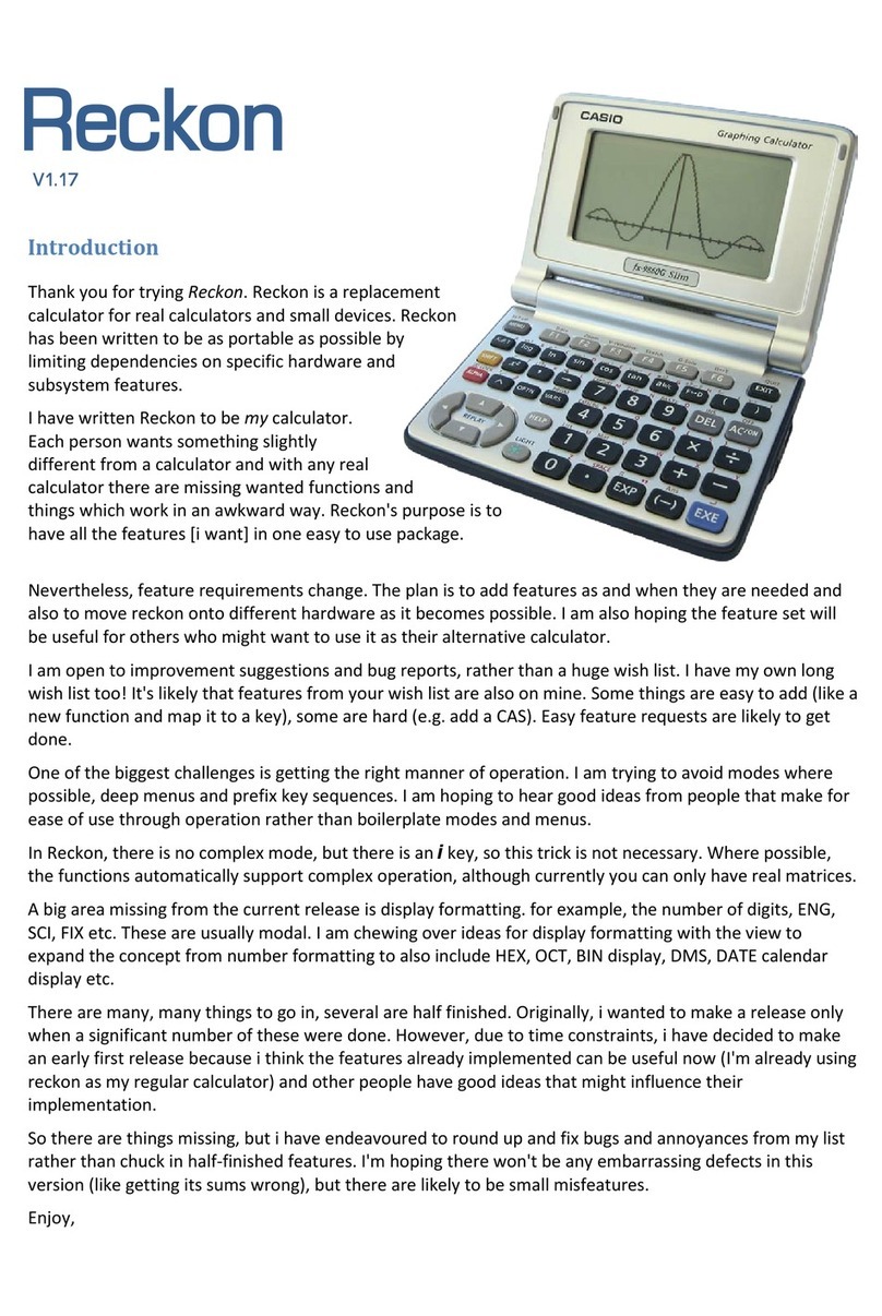 Casio Reckon user guide