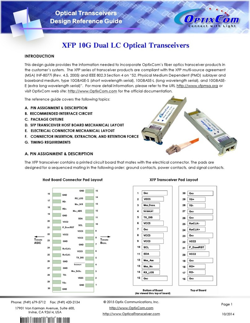OptixCom XFP 10G reference guide