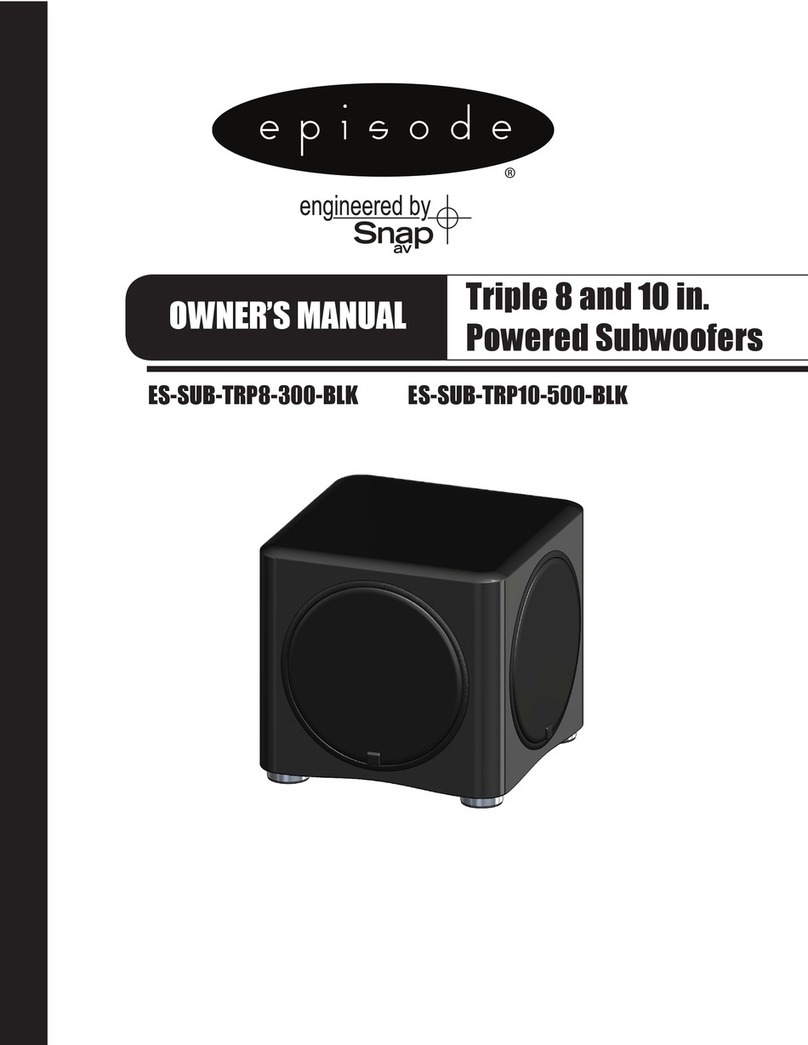 Episode ES-SUB-TRP8-300-BLK owner's manual