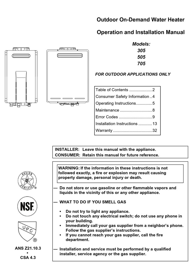 American Water Heater 305 Operation and installation manual American Water Heater 305 Operation and installation manual