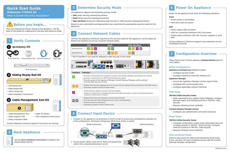 websense V10000 G3 quick start guide