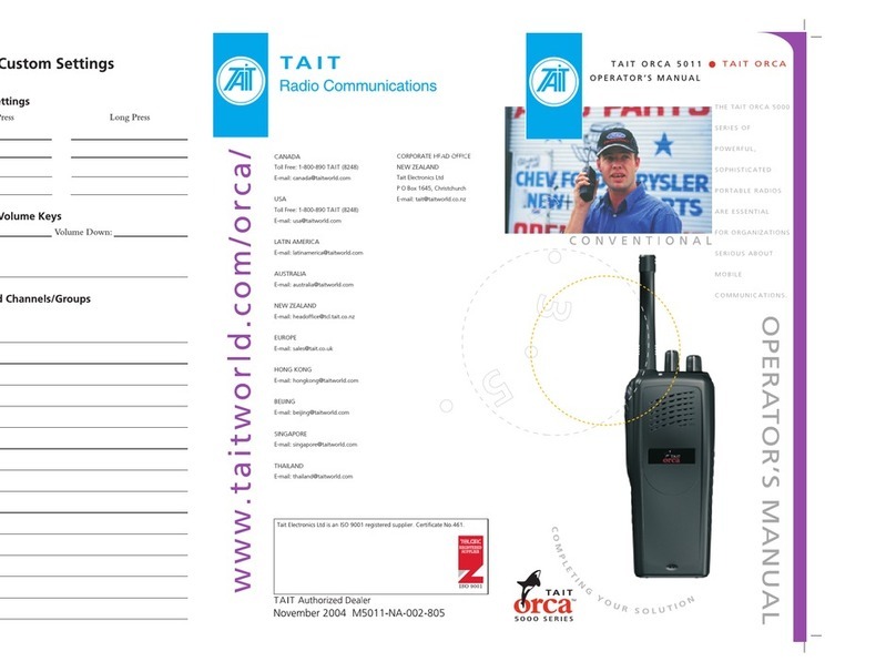 Tait 5011 User manual