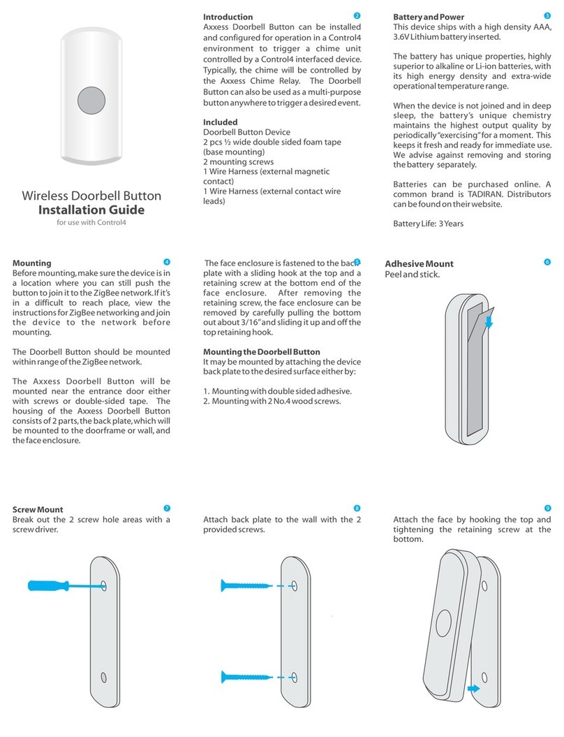 Contro l4 Wireless Doorbell Button User manual