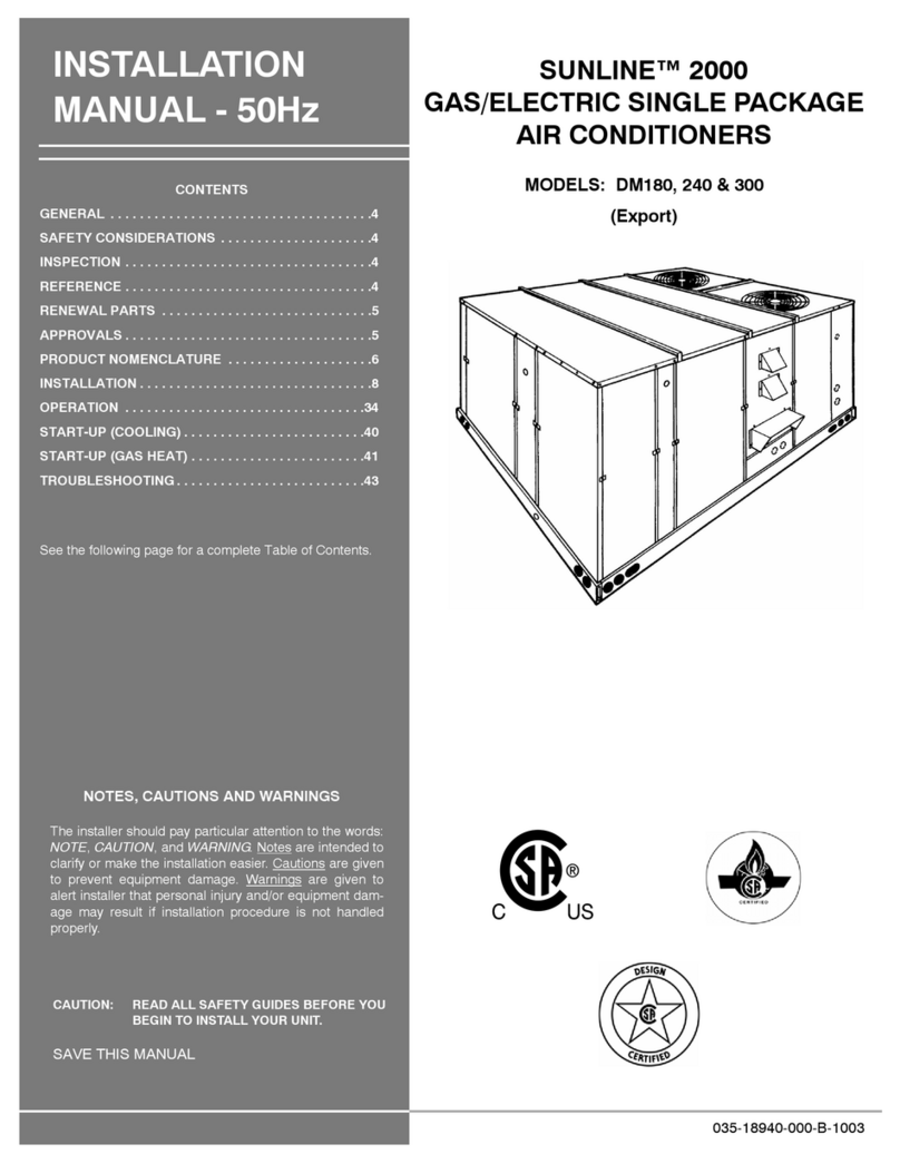 Unitary products group SUNLINE 2000 installation manual Unitary products group SUNLINE 2000 installation manual