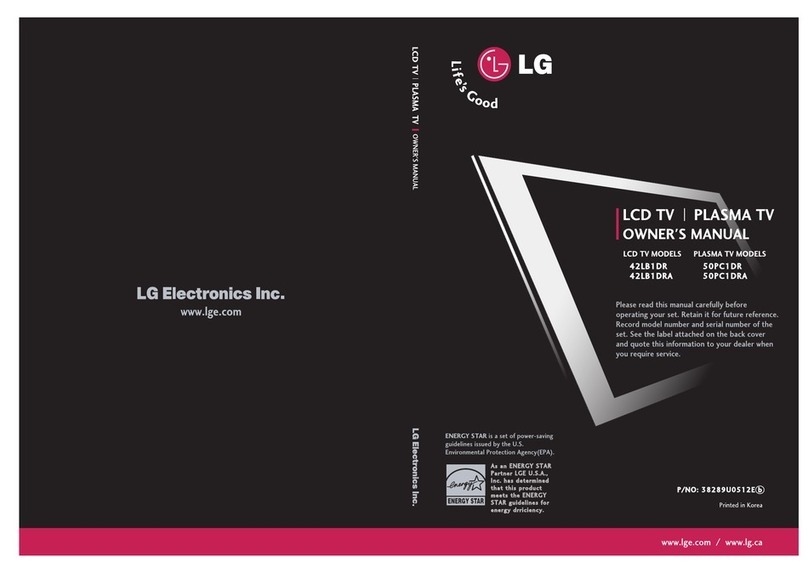 LG 50PC1DR -  - 50" Plasma TV User manual