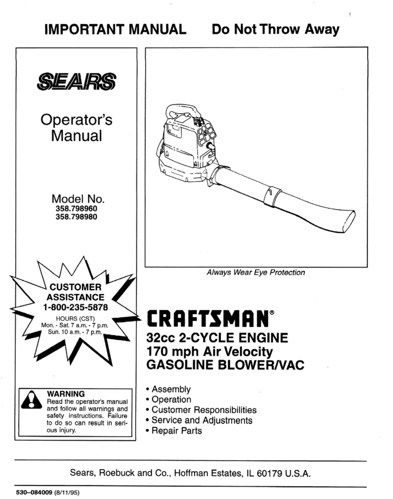 Craftsman 358.798980 Operator's manual