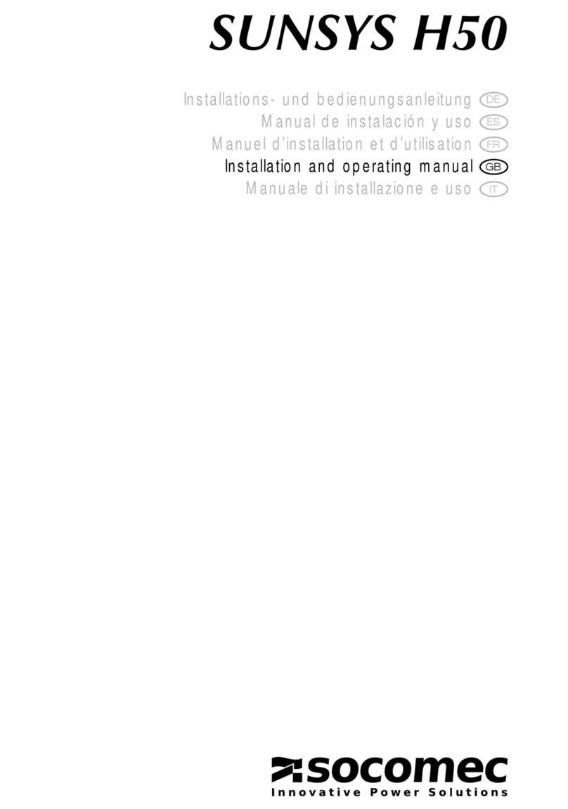 socomec SUNSYS H50 Installation and operating manual