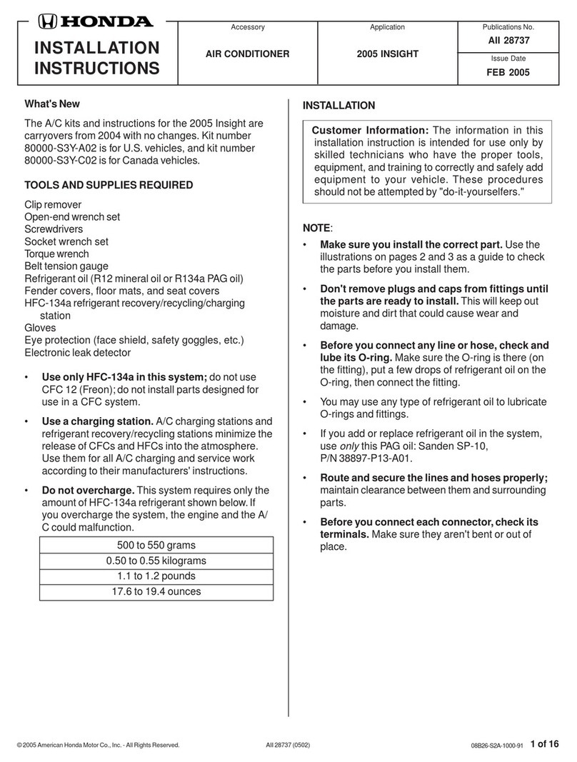 Honda 2005 INSIGHT installation instructions