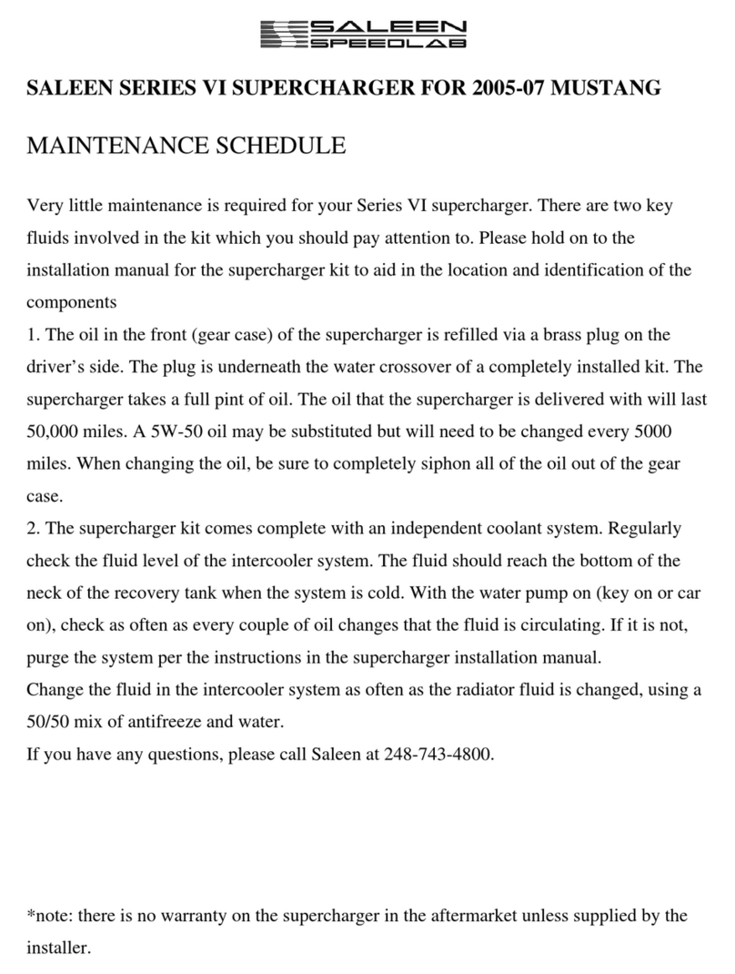 Saleen VI Series Maintenance schedule