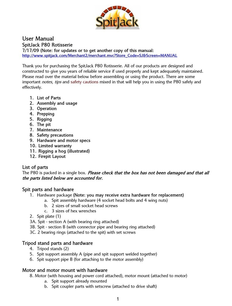 SpitJack P80 Rotisserie user manual