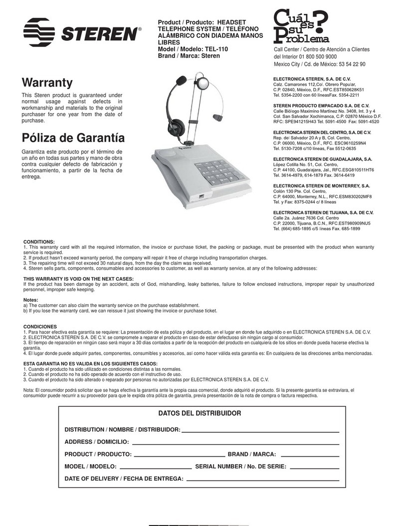Steren TEL-110 instruction manual