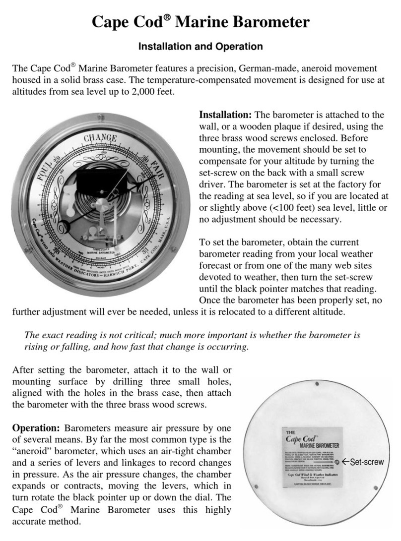 cape cod Marine Barometer User manual