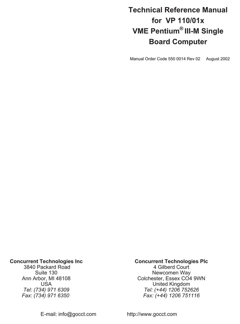 Concurrent Technologies VP 110/01x VME Pentium III-M Single Technical reference manual