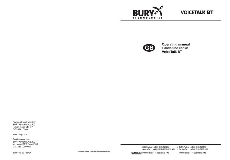 BURY VoiceTalk BT operating manual