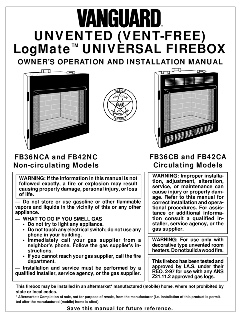 Vanguard FB36NCA, FB42NC, FB36CA, FB42C OWNER'S OPERATION AND INSTALLATION MANUAL Vanguard FB36NCA, FB42NC, FB36CA, FB42C OWNER'S OPERATION AND INSTALLATION MANUAL