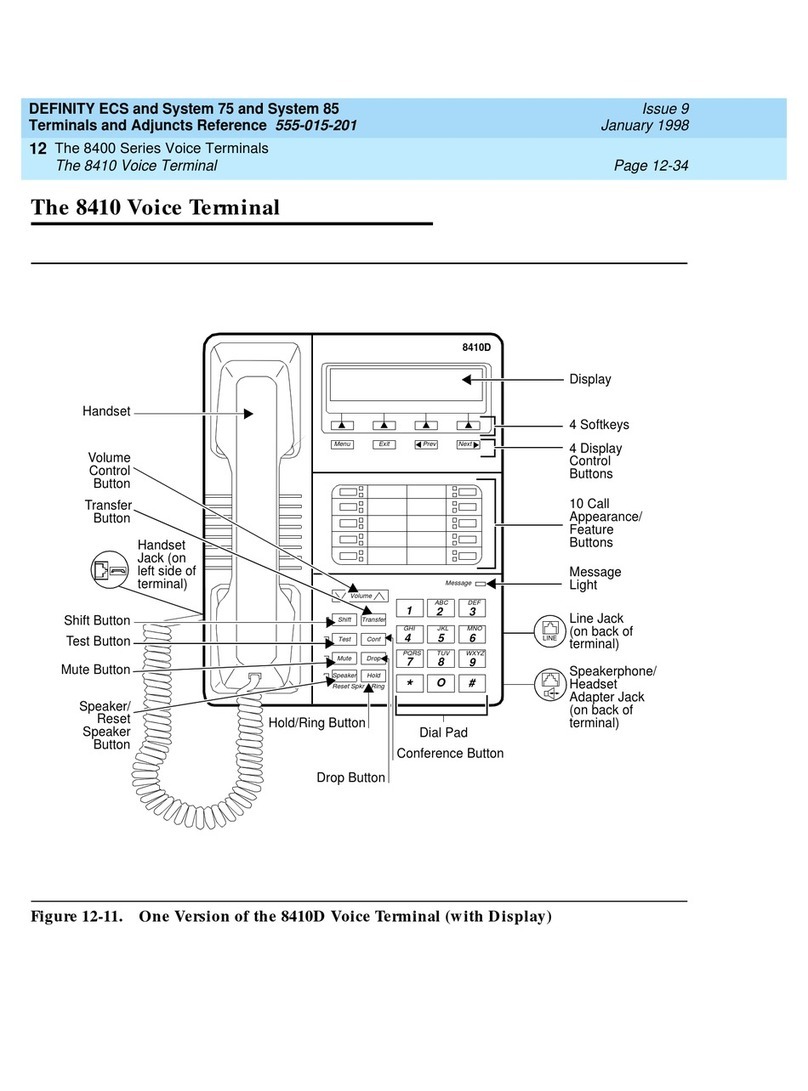 Definity 8410B User manual