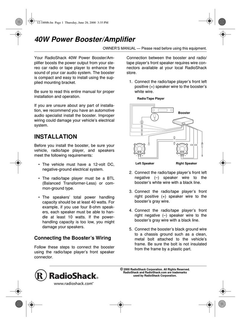 Radio Shack 40W Power Booster/Amplifier owner's manual
