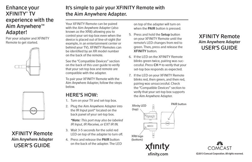 Comcast Remote Aim Anywhere Adapter User manual