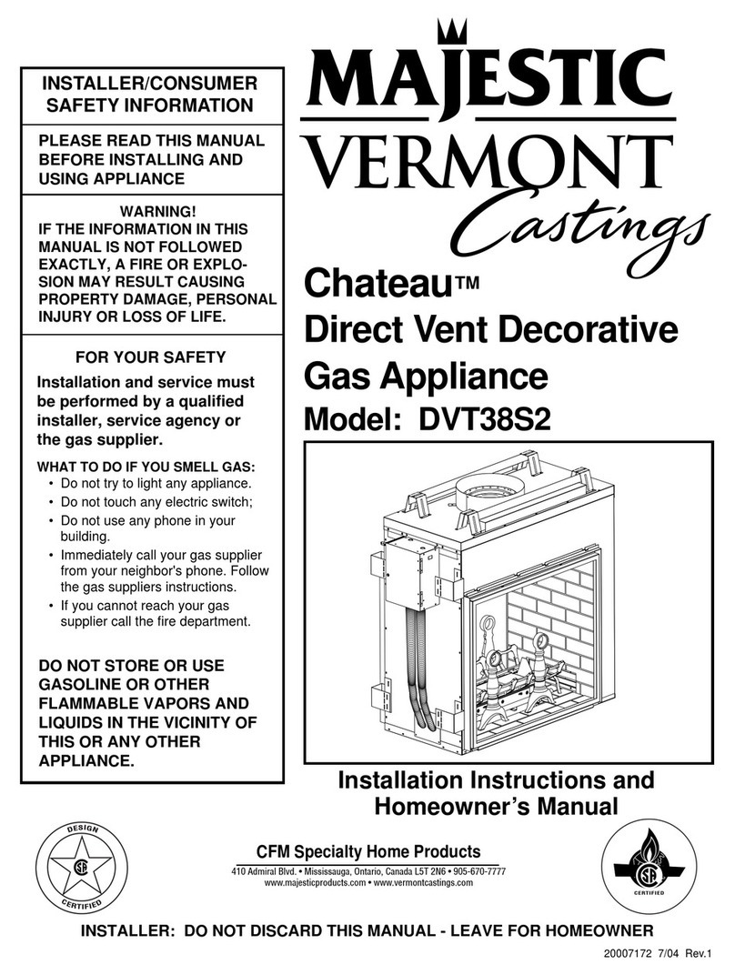 Majestic Vermont Castings Chateau DVT38S2 Assembly instructions