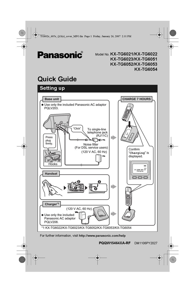 Panasonic KX-TG6021 quick guide