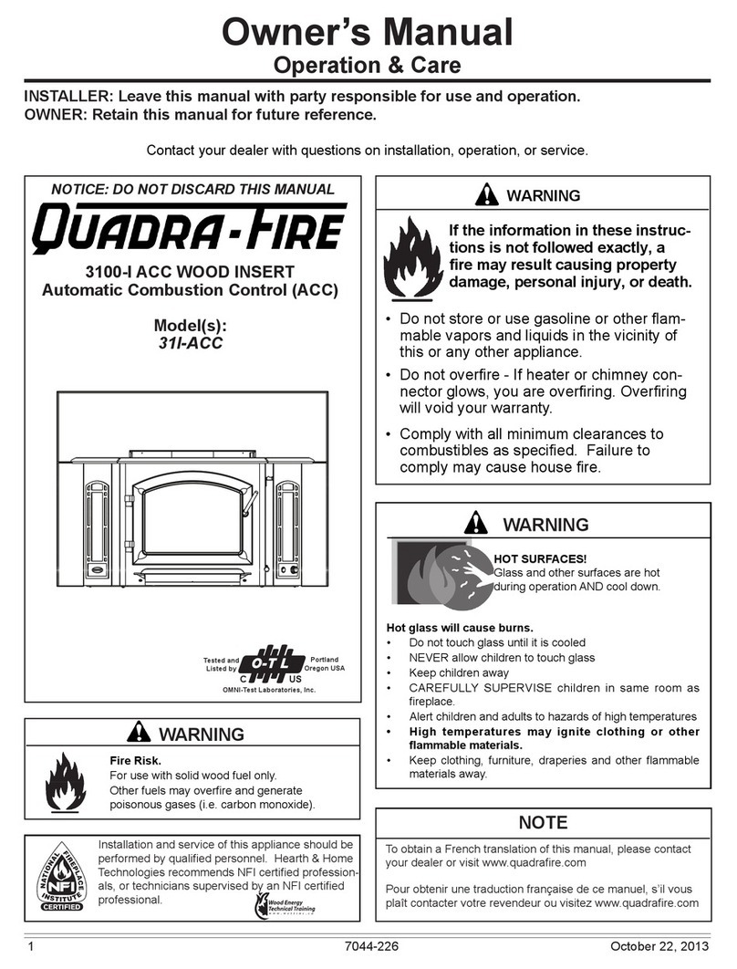 Quadra-Fire 31I-ACC owner's manual