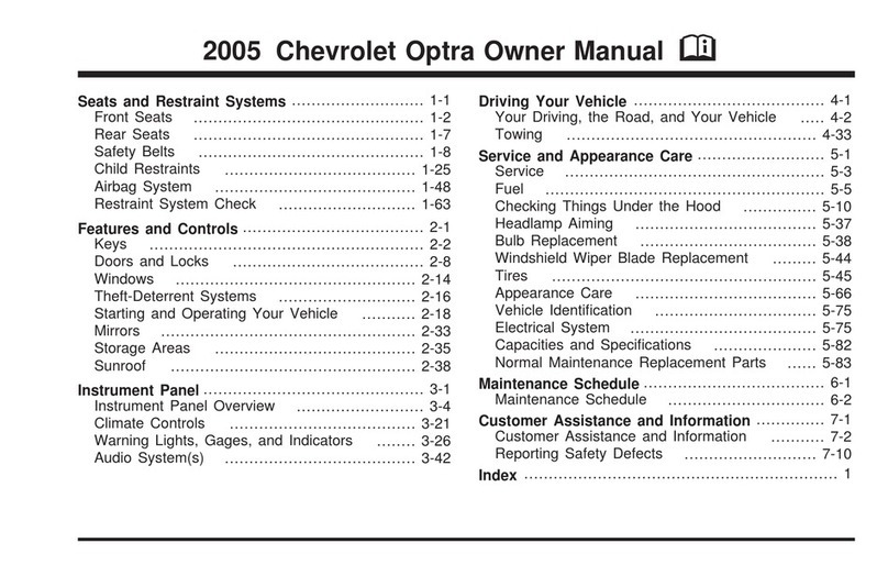 Chevrolet Optra 2005 owner's manual