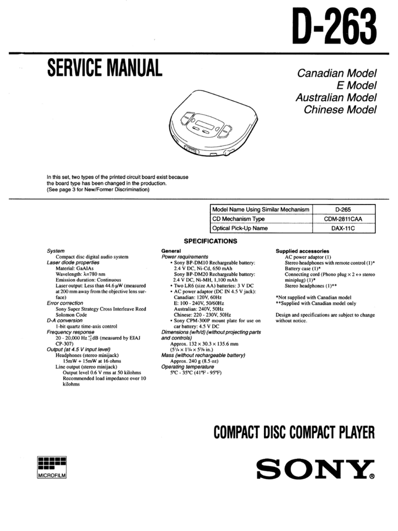 Sony D-263 User manual