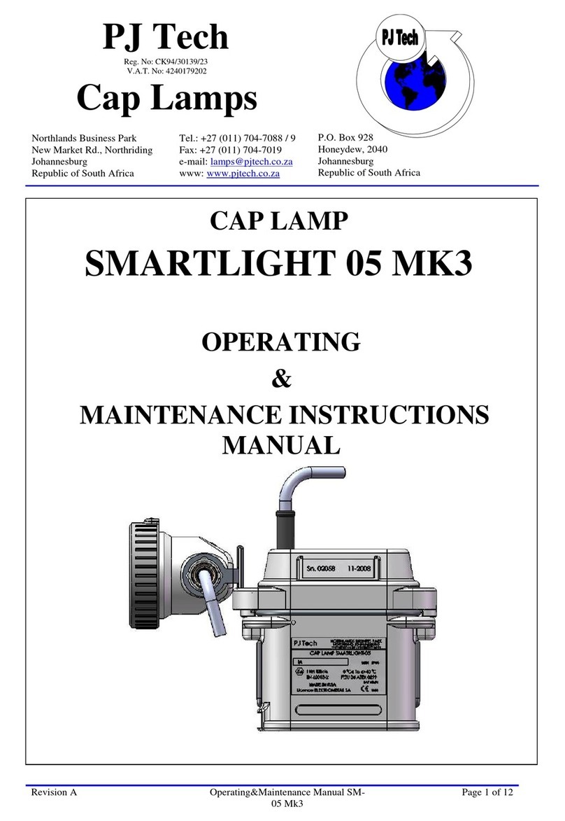 PJ Tech SMARTLIGHT 05 MK3 operating & maintenance manual