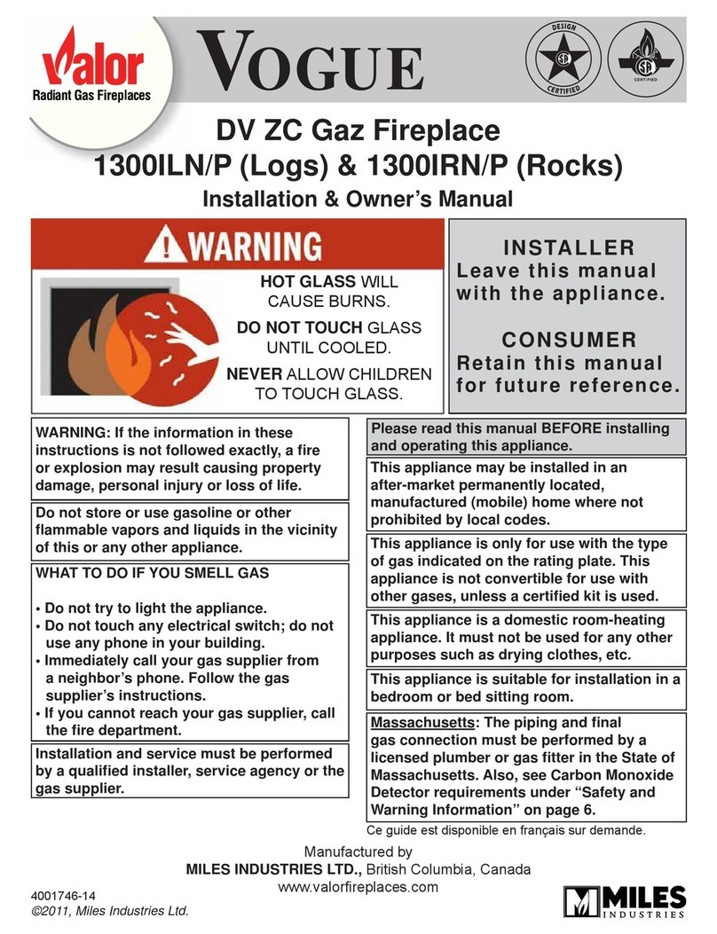 Valor Vogue 1300ILN Operating instructions Valor Vogue 1300ILN Operating instructions