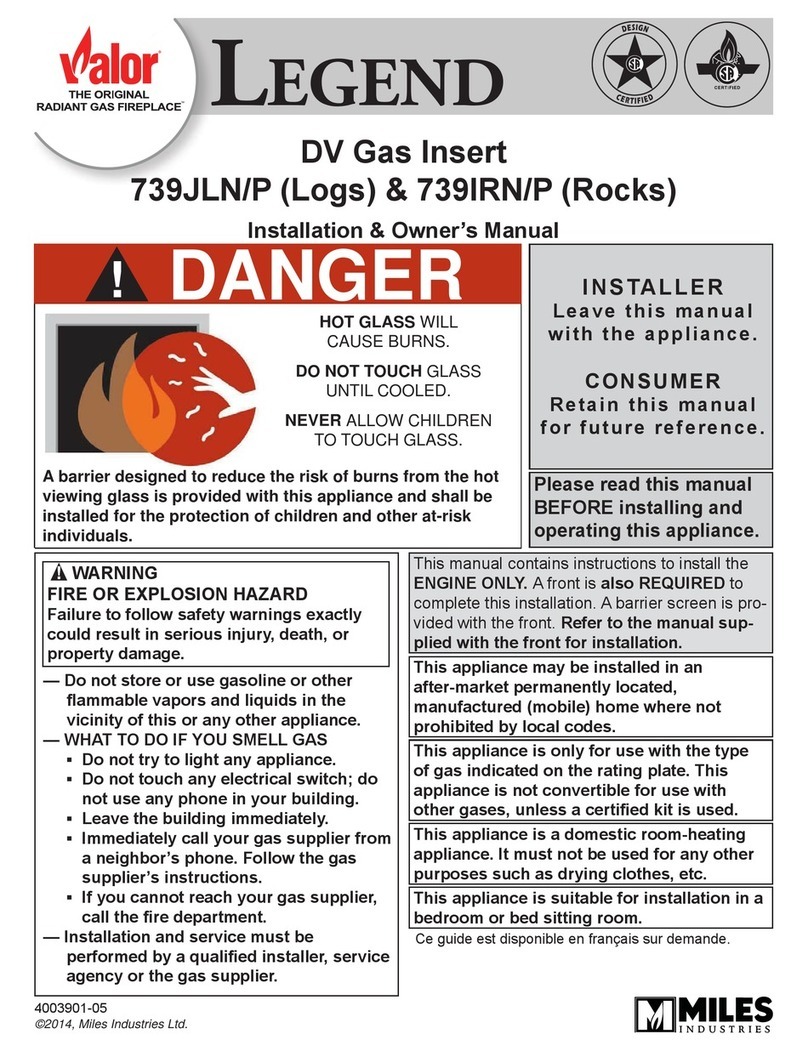 Valor LEGEND 739JLN Logs Operating instructions