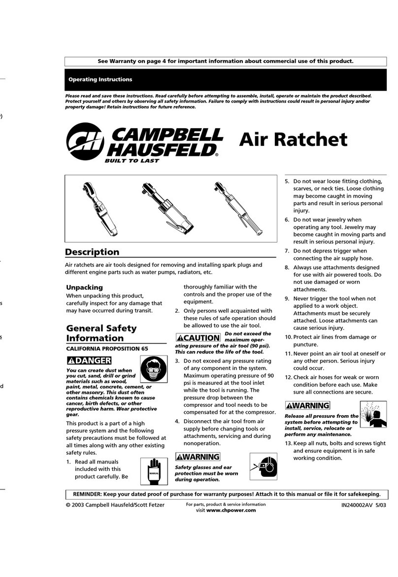 Campbell Hausfeld Air Ratchet operating instructions