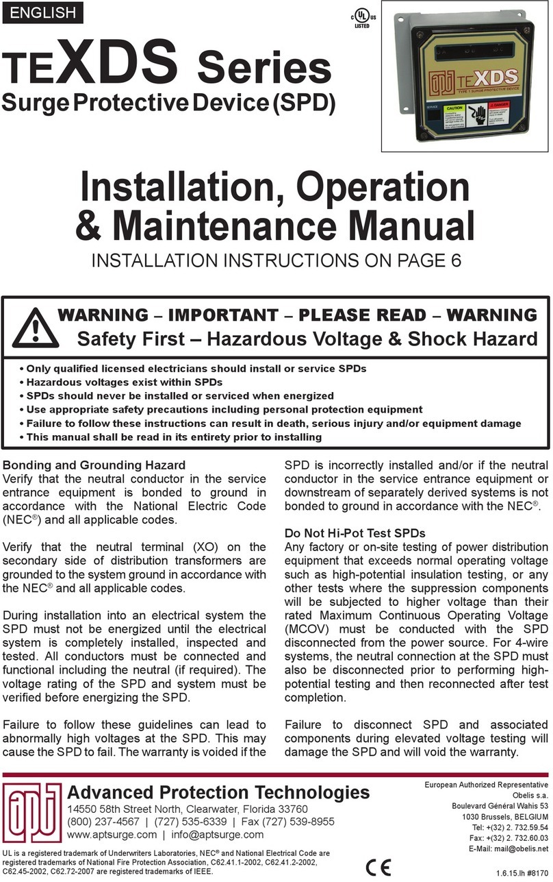 APT teXDS Series Installation, operation & maintenance manual