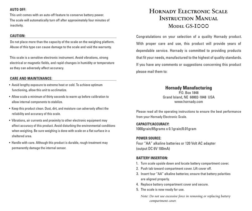 Hornady GS-1000 User manual Hornady GS-1000 User manual