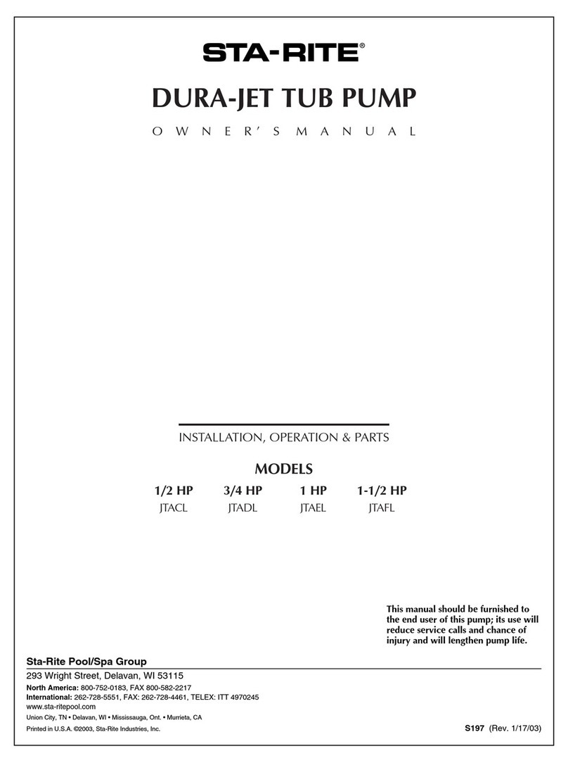 STA-RITE JTACL1/2 HP owner's manual