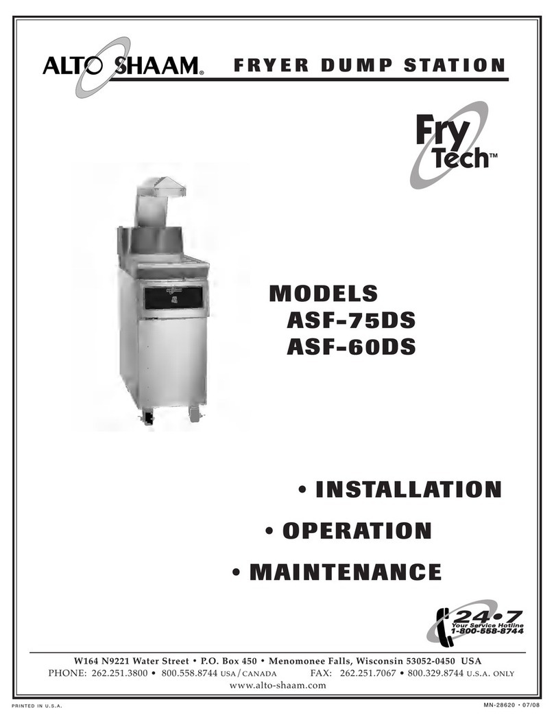 Alto-Shaam Fry Tech ASF-75DS Installation & maintenance instructions Alto-Shaam Fry Tech ASF-75DS Installation & maintenance instructions