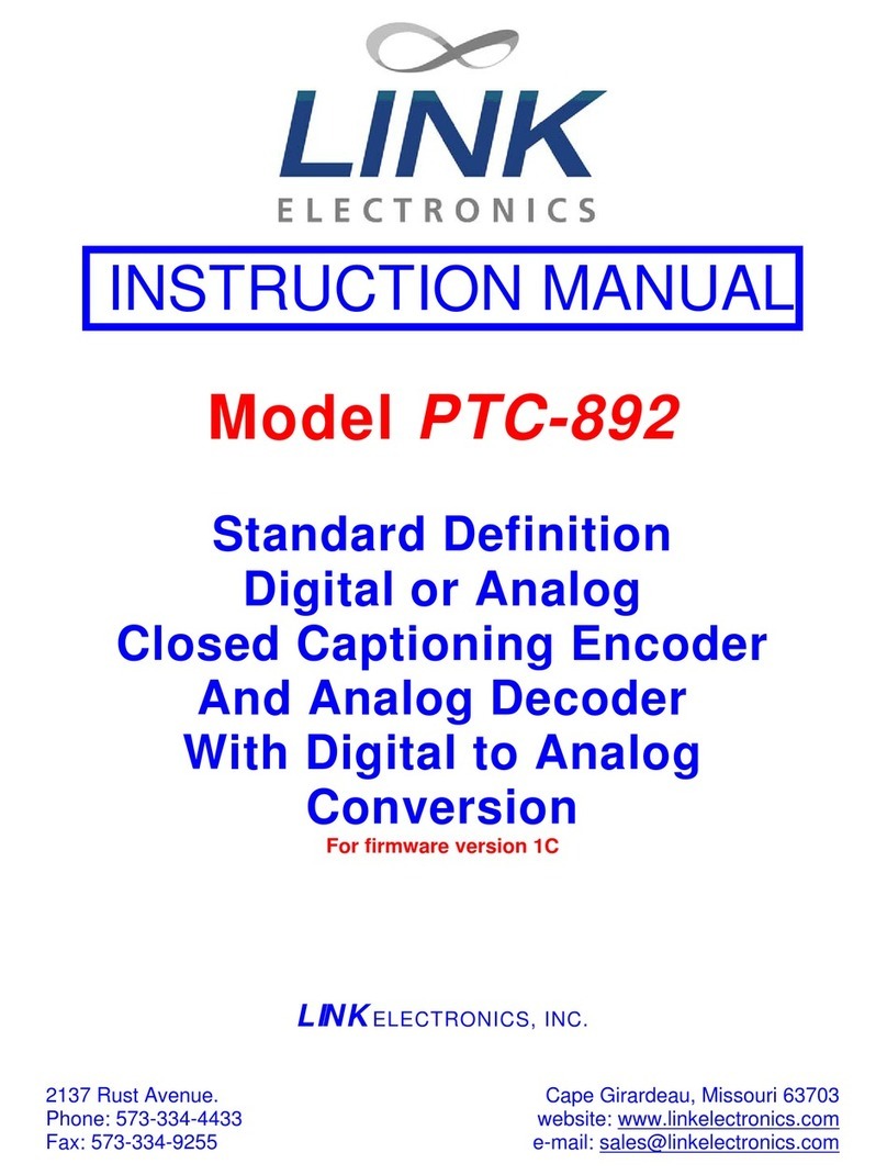 Link electronics Caption Encoder/Decoder SD SDI/Analog... User manual