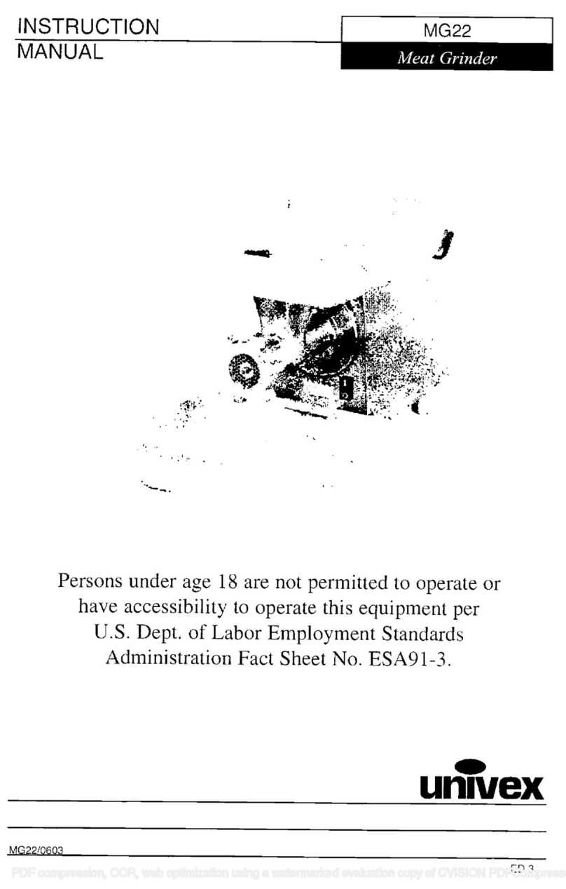 Univex MG22 User manual