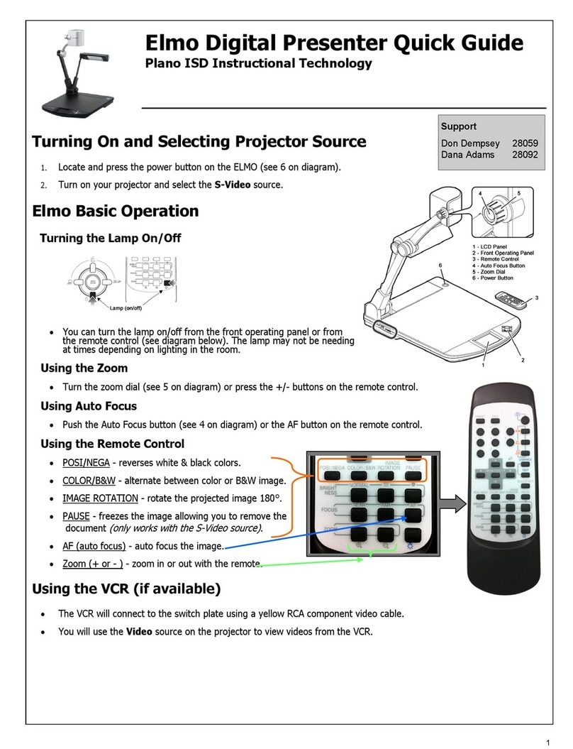 Elmo Digital presenter quick guide