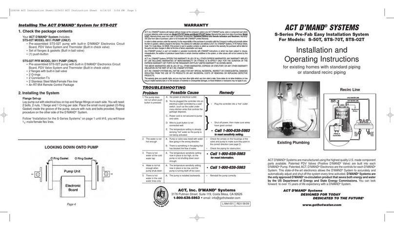 ACT D’MAND S-50T Installation and operating instructions ACT D’MAND S-50T Installation and operating instructions