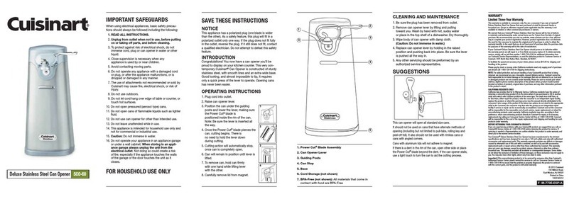 Cuisinart SCO-60 User manual