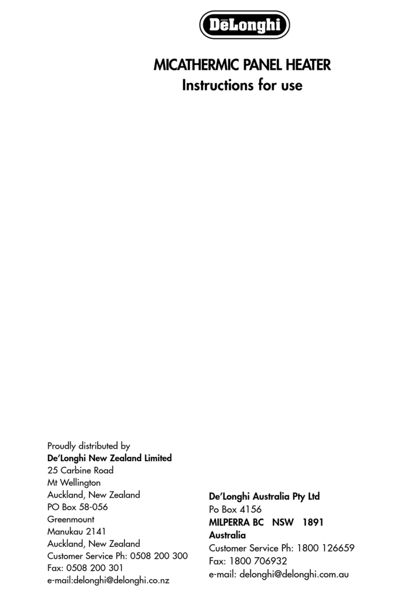 DeLonghi MICATHERMIC PANEL HEATER User manual DeLonghi MICATHERMIC PANEL HEATER User manual