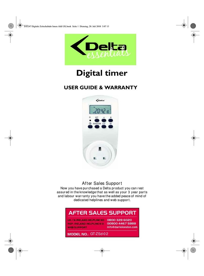 Delta Digital timer User guide & warranty