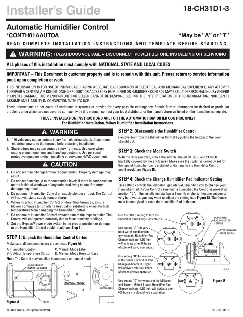 Trane CONTH01AAUTOA Installer's guide