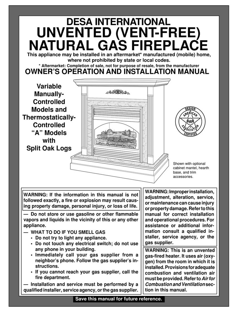 Desa Variable Manually-Controlled Models OWNER'S OPERATION AND INSTALLATION MANUAL Desa Variable Manually-Controlled Models OWNER'S OPERATION AND INSTALLATION MANUAL