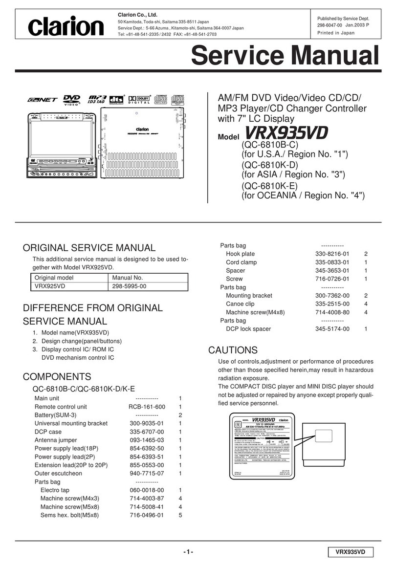 Clarion VRX935VD User manual