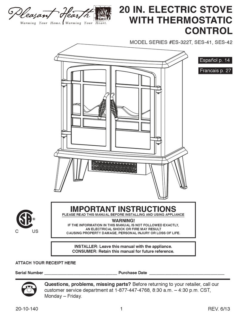 pleasant hearth ES-322T Important instructions pleasant hearth ES-322T Important instructions